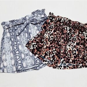 MOTHER Hustler Dizzy Lizzy Animal Paperbag Shorts